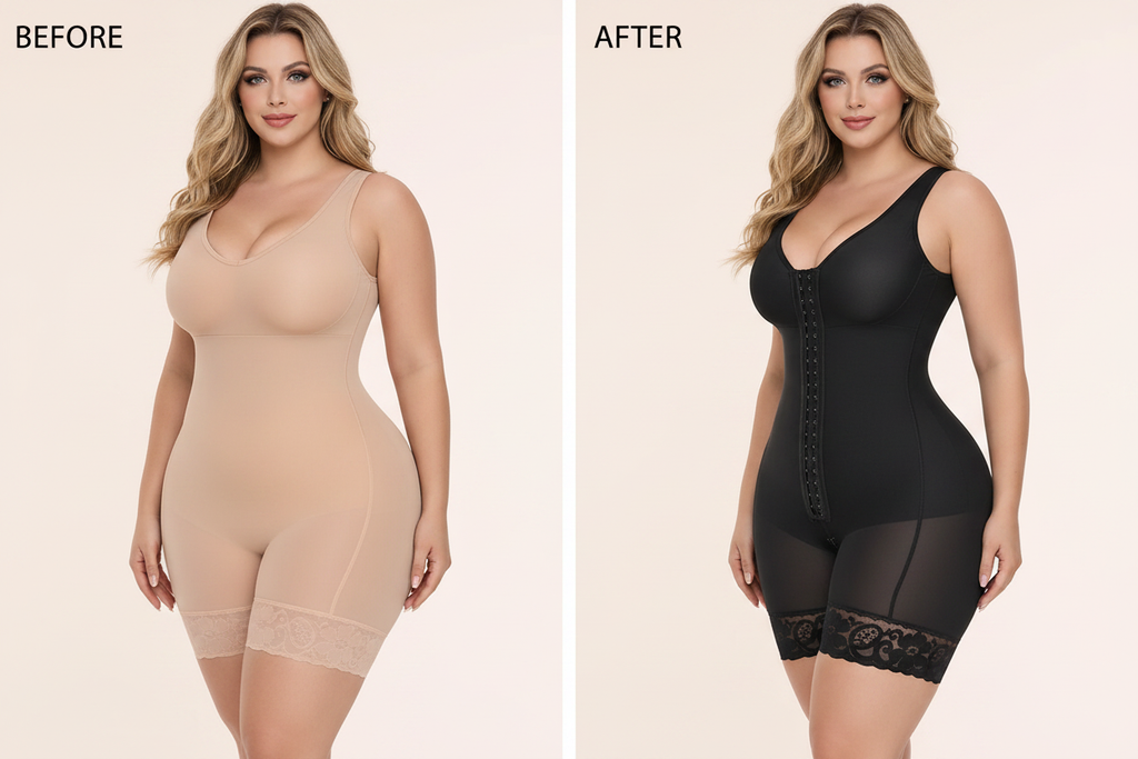 Before and After - Tummy Control Butt Lifter Bodysuit